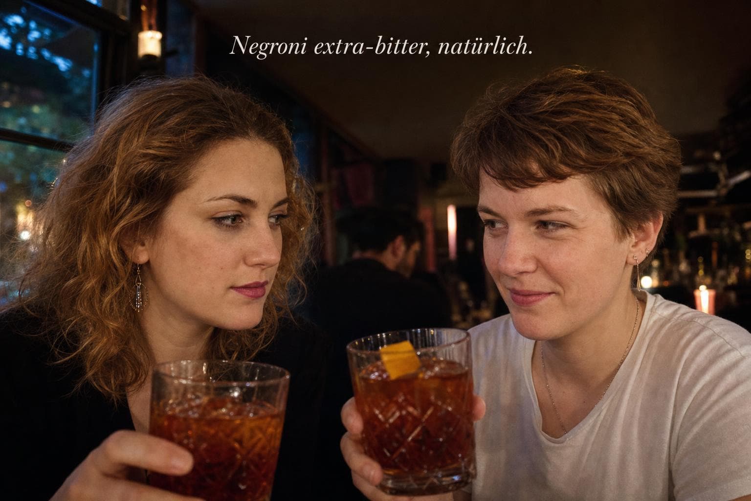 Negroni extra-bitter, natürlich.